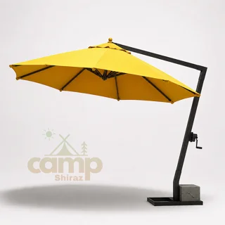 سایبان چتری ۳ متری پایه کنار برند شیراز کمپ